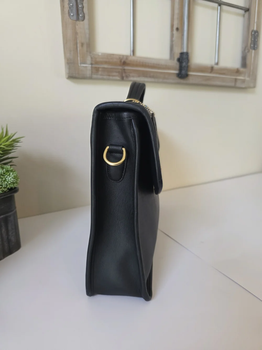 Coach Lexington Briefcase Messenger Bag Black Leather Laptop Work Bag